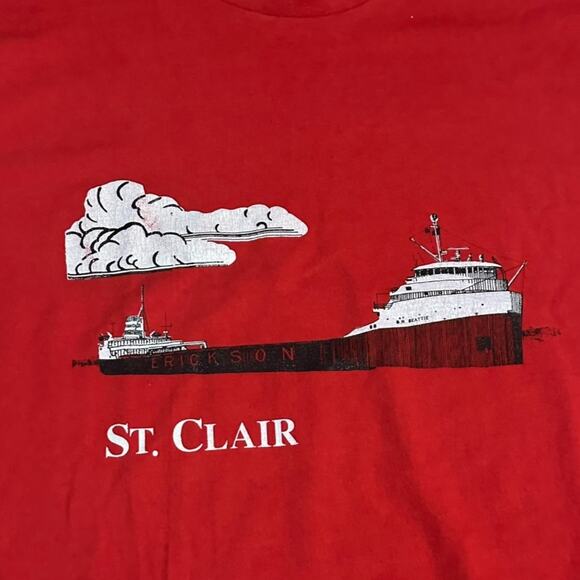 90s St. Claire red tee - Picture 2 of 3